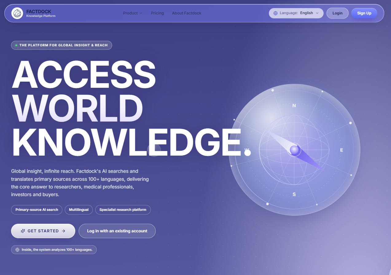 Factdock — 109 languages, straight to the world's primary sources