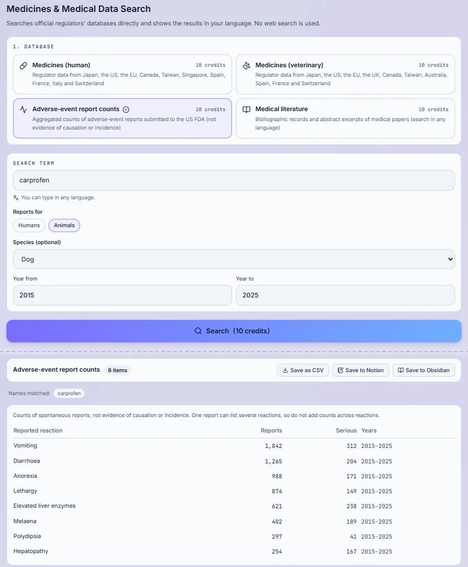 Medicines & Medical Data Search